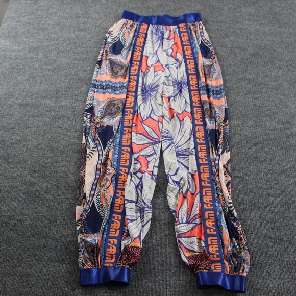 Farm Rio Pants Womens Small Balloon Floral Paisley Joggers Multicolor Boho Artsy - Picture 1 of 13